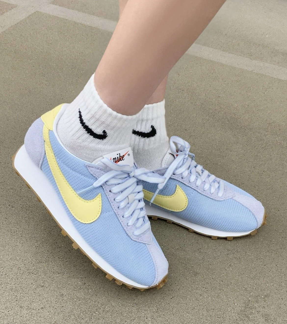 女鞋 NIKE W LD-1000 淡藍黃 鬆餅格紋 復古 麂皮 膠底 休閒 運動鞋【IF1761-400】