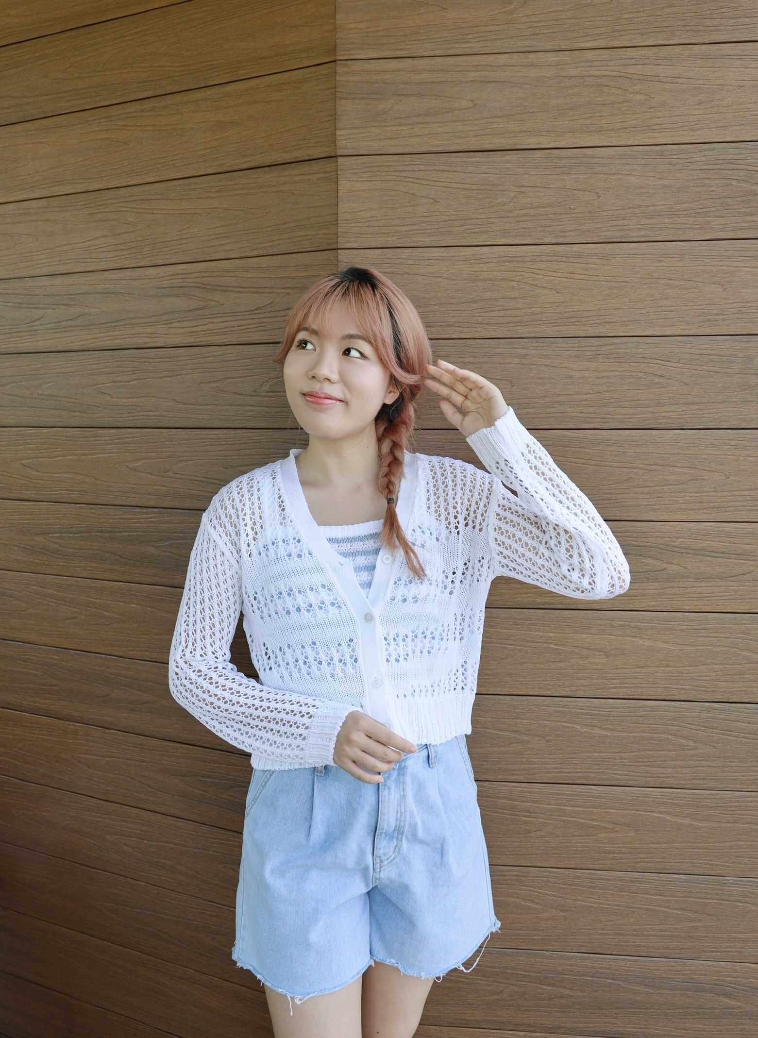 ||CA187|| 長袖洞洞橫紋外套