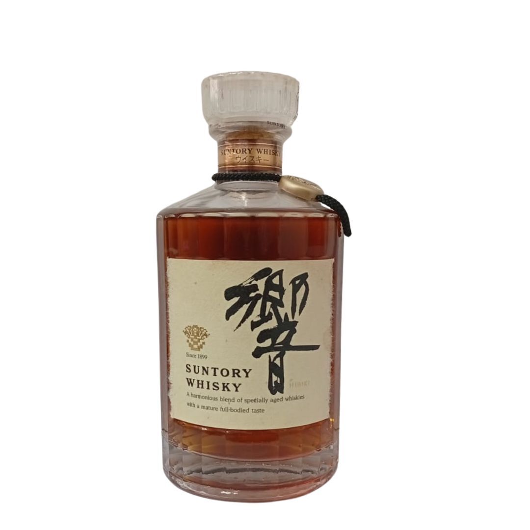 三得利 響HIBIKI 絕版金花 水晶頭 黑色項鍊 金章 700mL (響17年前身) #19 (無盒)