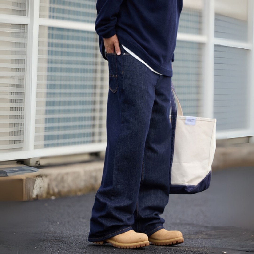 經典原色復古彎刀版牛仔褲