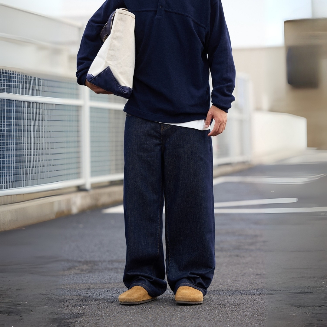 經典原色復古彎刀版牛仔褲