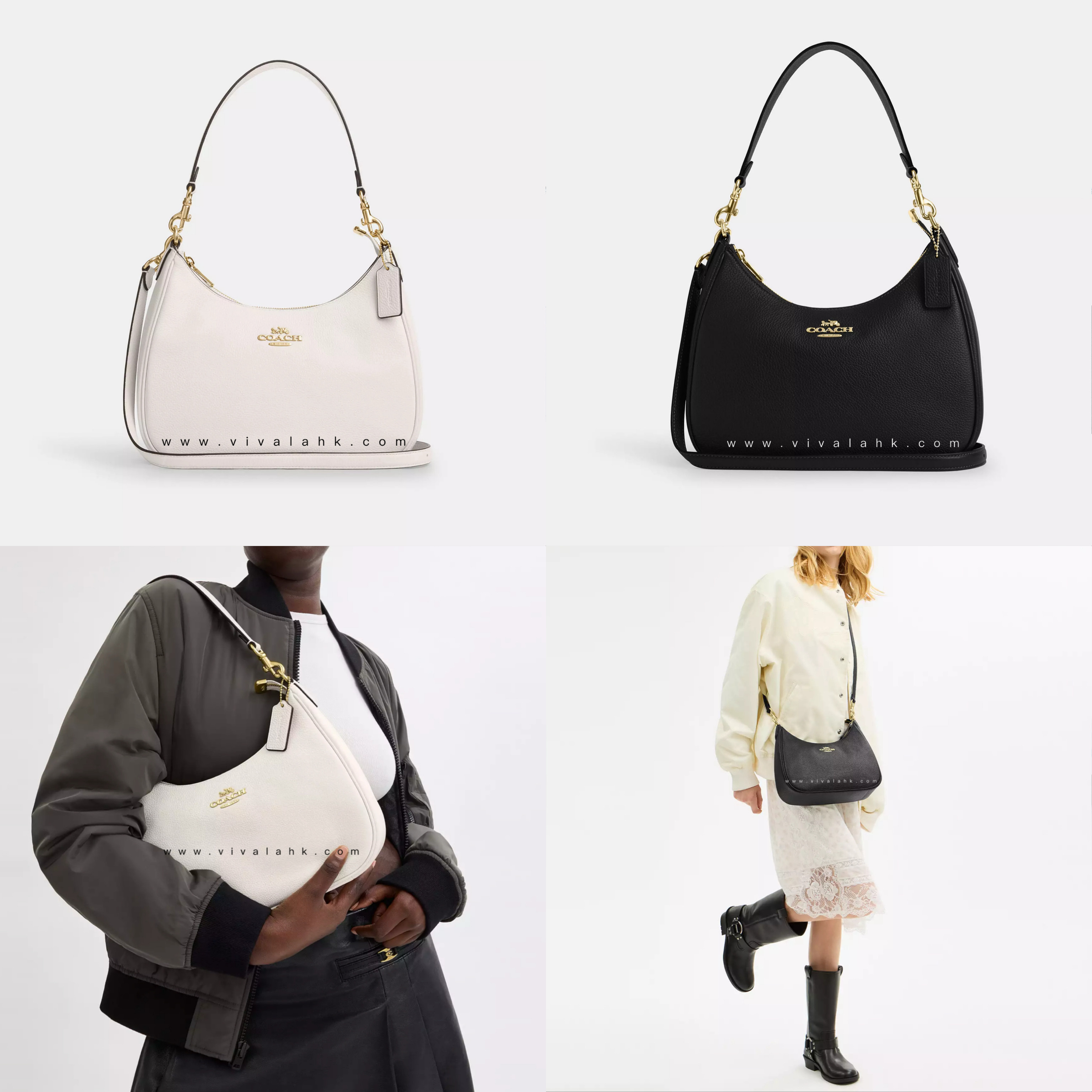 Coach - Teri Hobo 單肩+斜孭多用袋 (荔枝皮) (CV935)