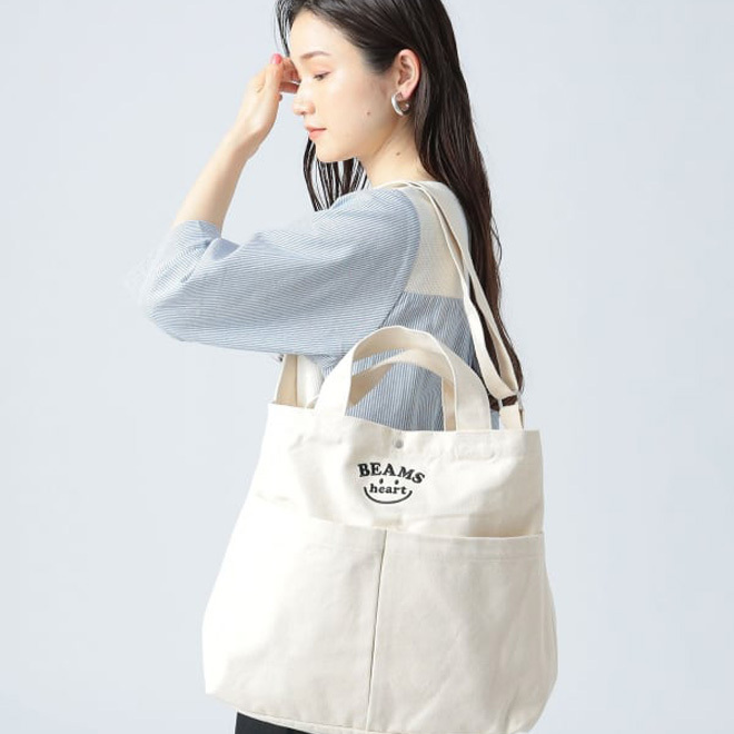 Beams Heart Smile Embroidered Logo Bag