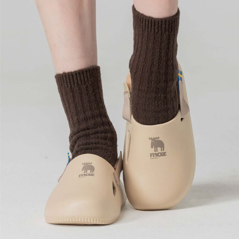 新品上市】moz瑞典駝鹿巧巴達eva 2way 穆勒涼拖鞋(奶茶)