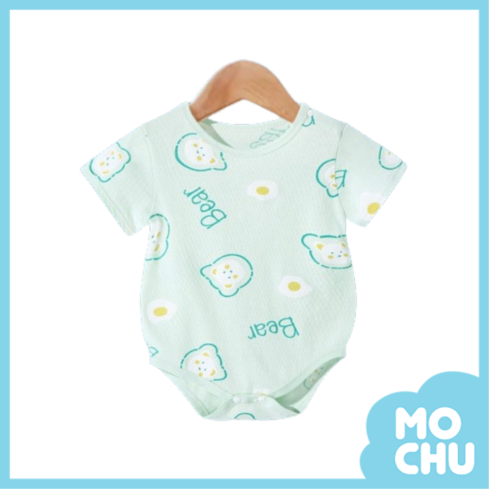 早餐小熊薄款短袖包屁衣