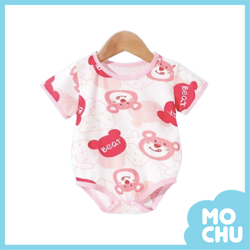 草莓甜心薄款短袖包屁衣