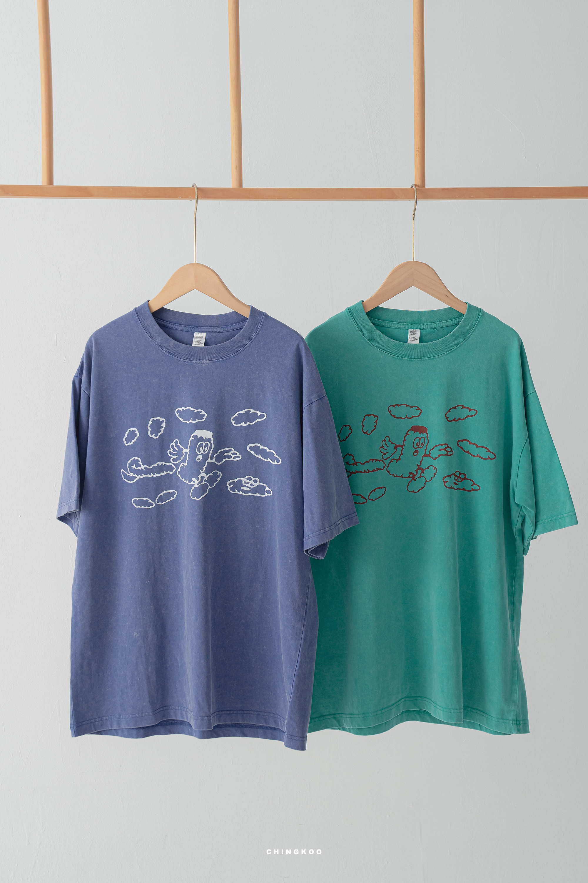 逗趣塗鴉水洗色短袖t 2色