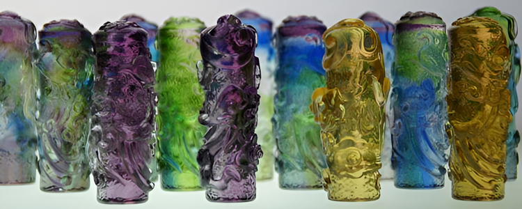 鹿港窯禮品館|琉璃龍鳳對章 開運擺飾 搭配招財納福吉祥印章