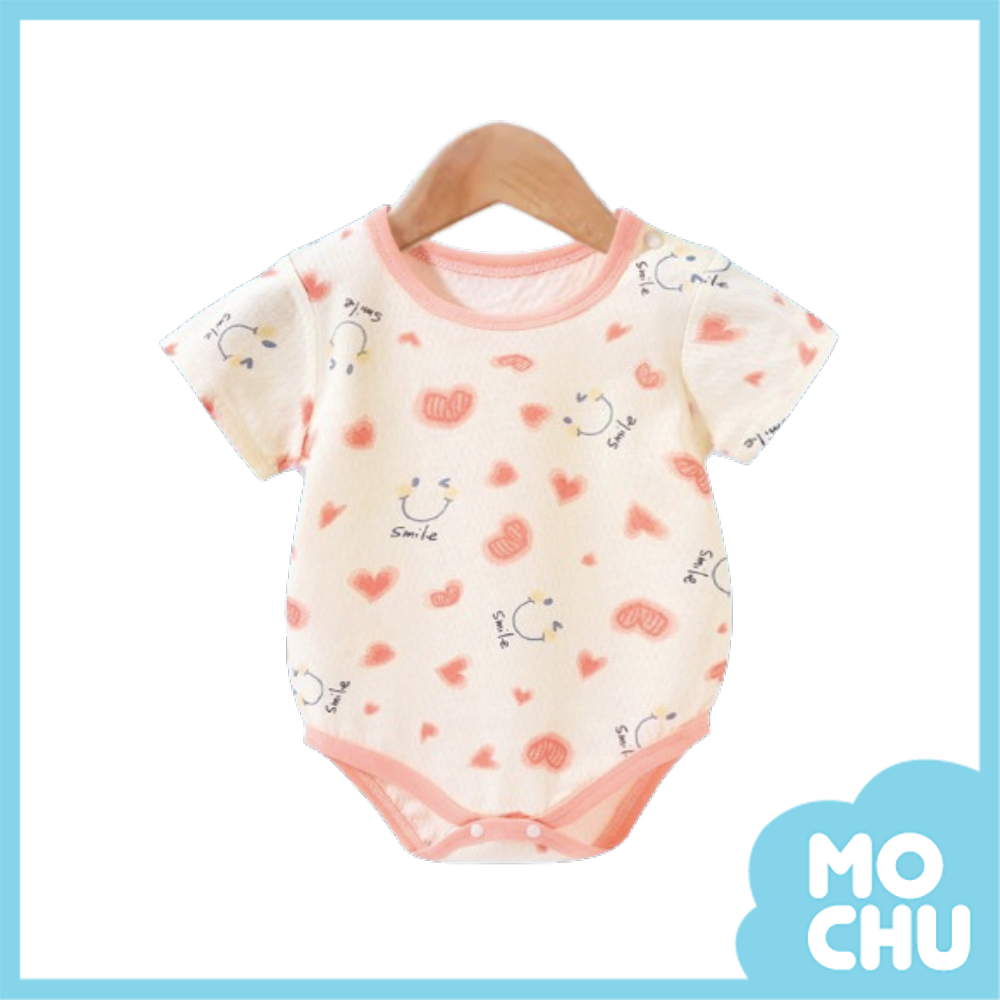 幸運笑臉薄款短袖包屁衣