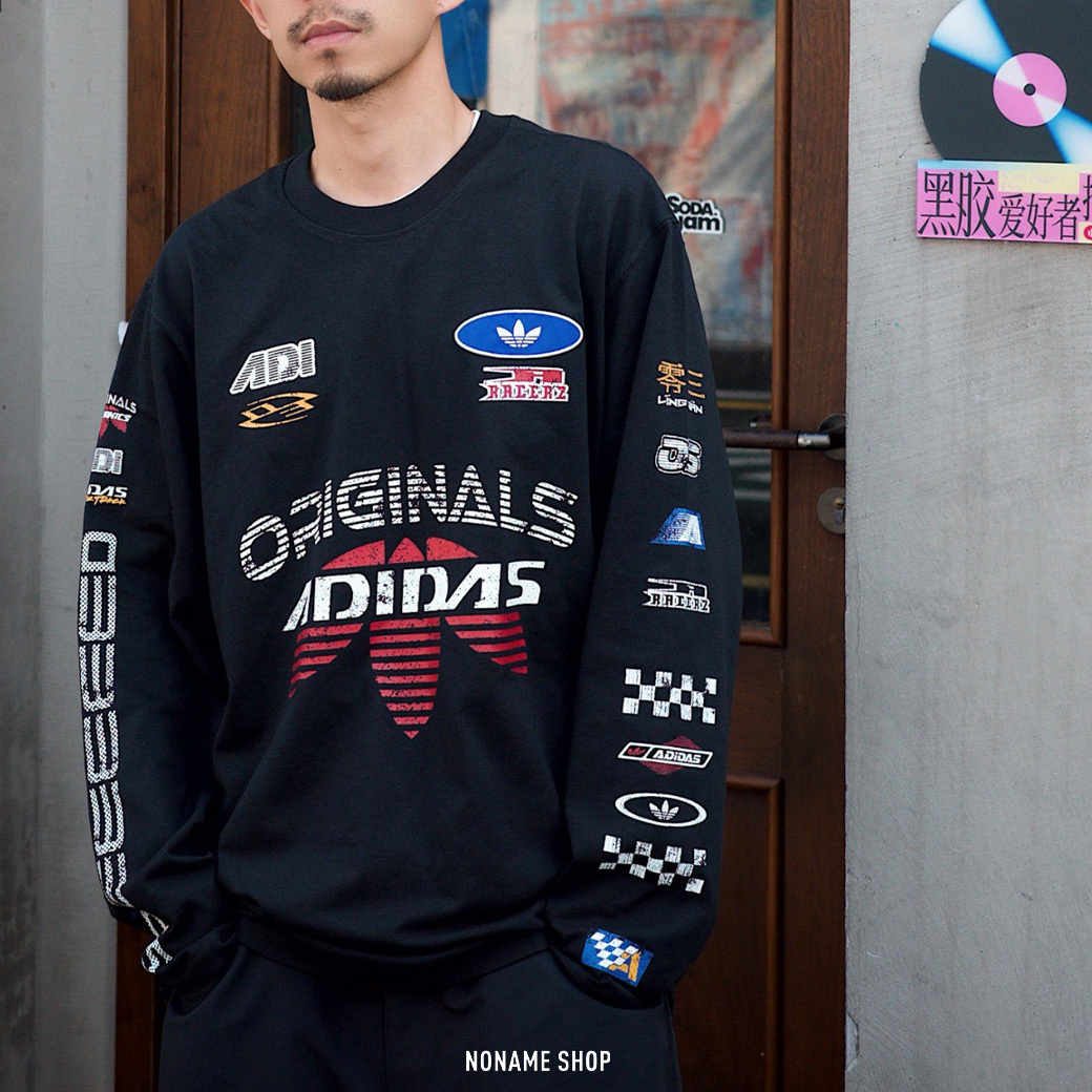 ADIDAS Originals SS25 Moto 賽車風 寬鬆 刺繡 長袖 兩色 (男款)