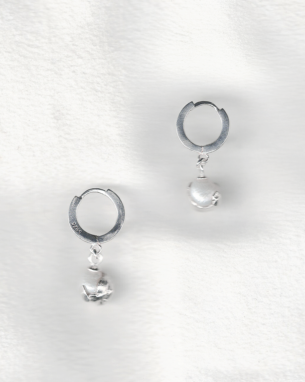 PROJ-ORNMNT 珍珠熔凝銀墜耳環 (單支販售)