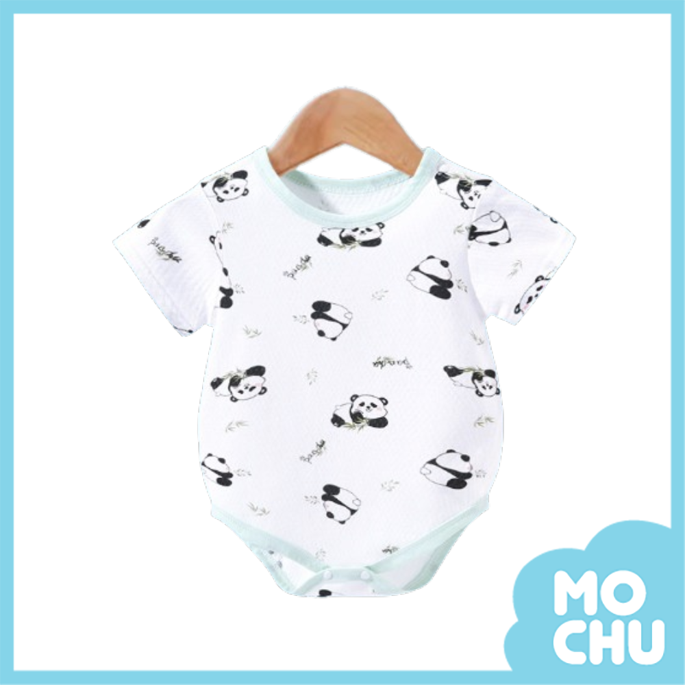 可愛panda薄款短袖包屁衣