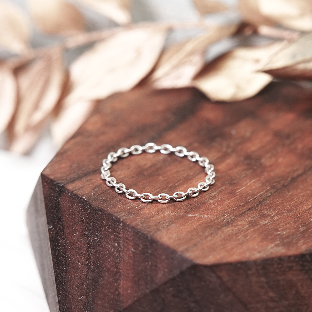 【網路限定】經典圓圈 純銀鍊戒 女戒 軟戒指 多款戒圍 可當尾戒