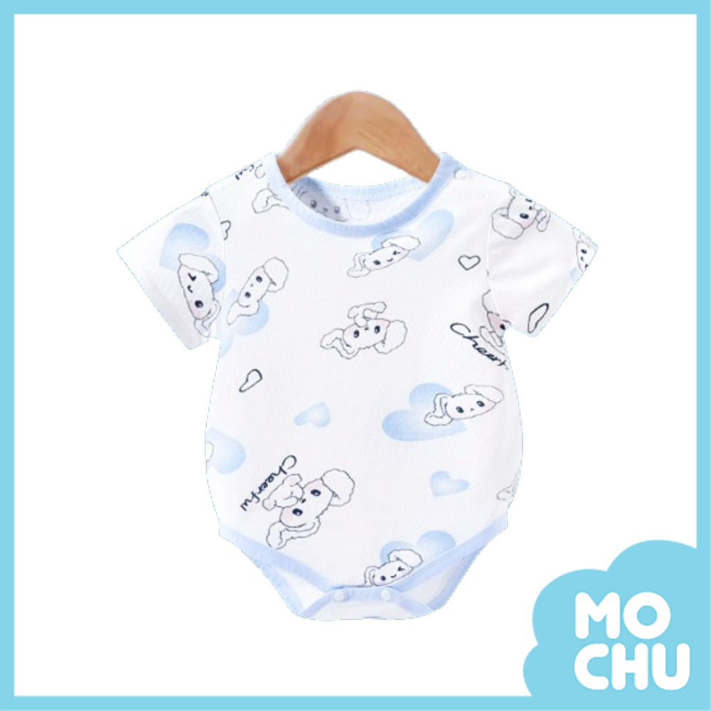 快樂小白薄款短袖包屁衣