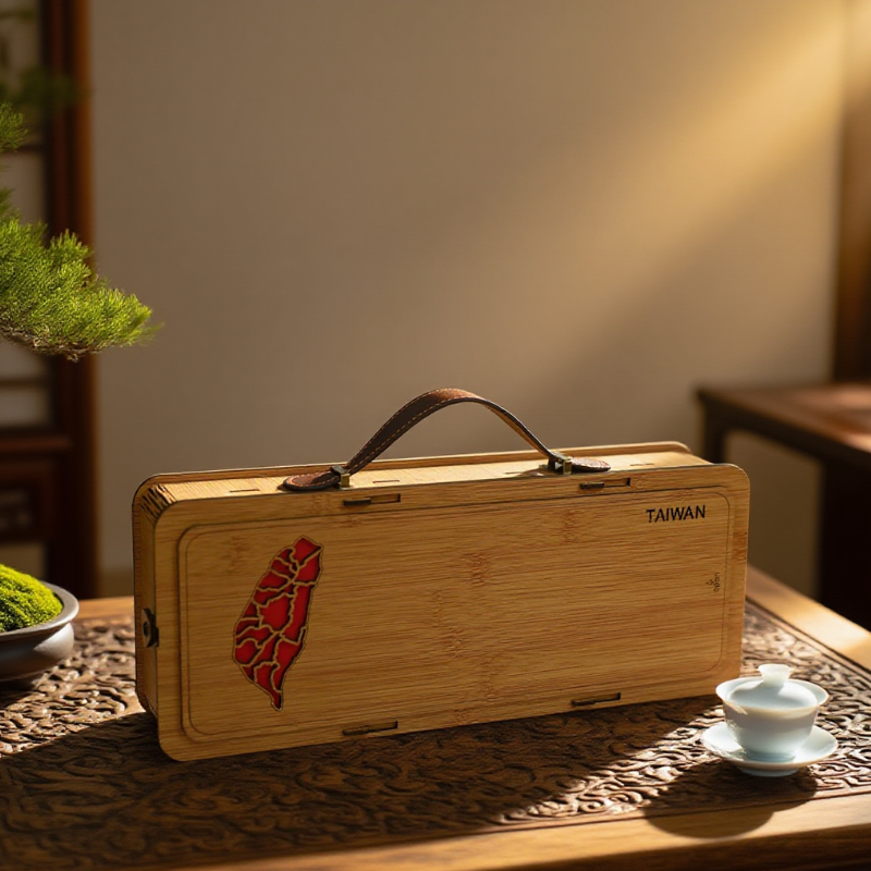竹紋臺灣圖案茶葉禮盒－寶島心，茶藝情