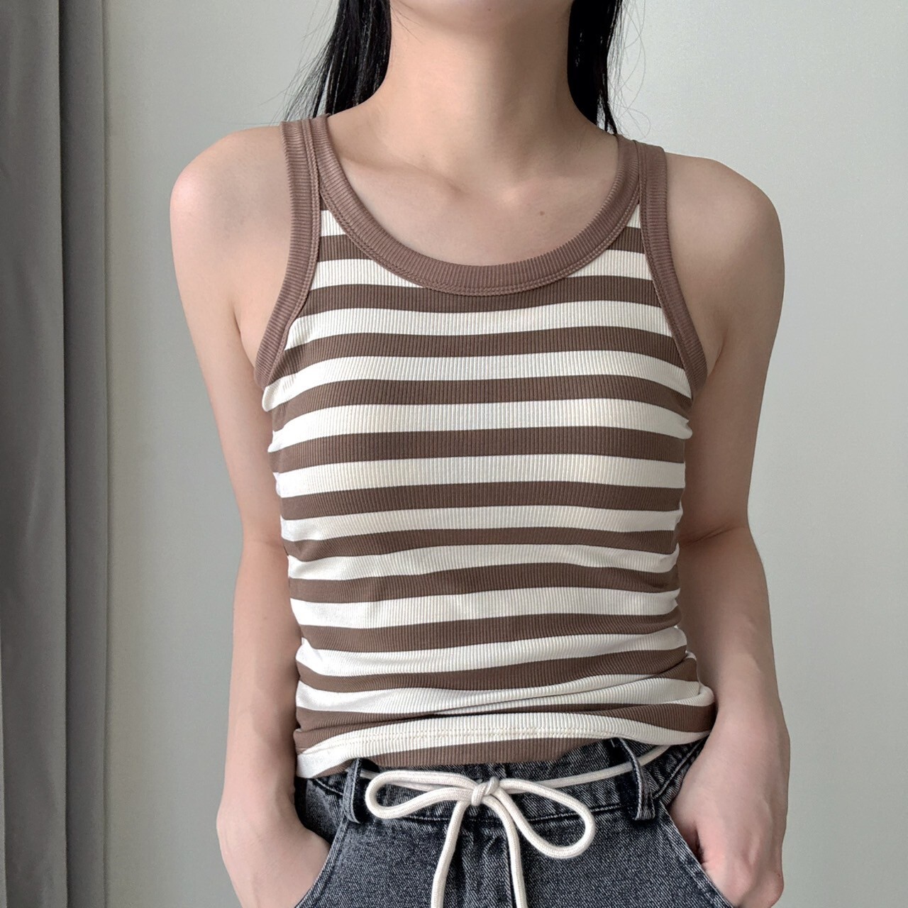 長版的彈性寬條紋（bratop）（現貨）