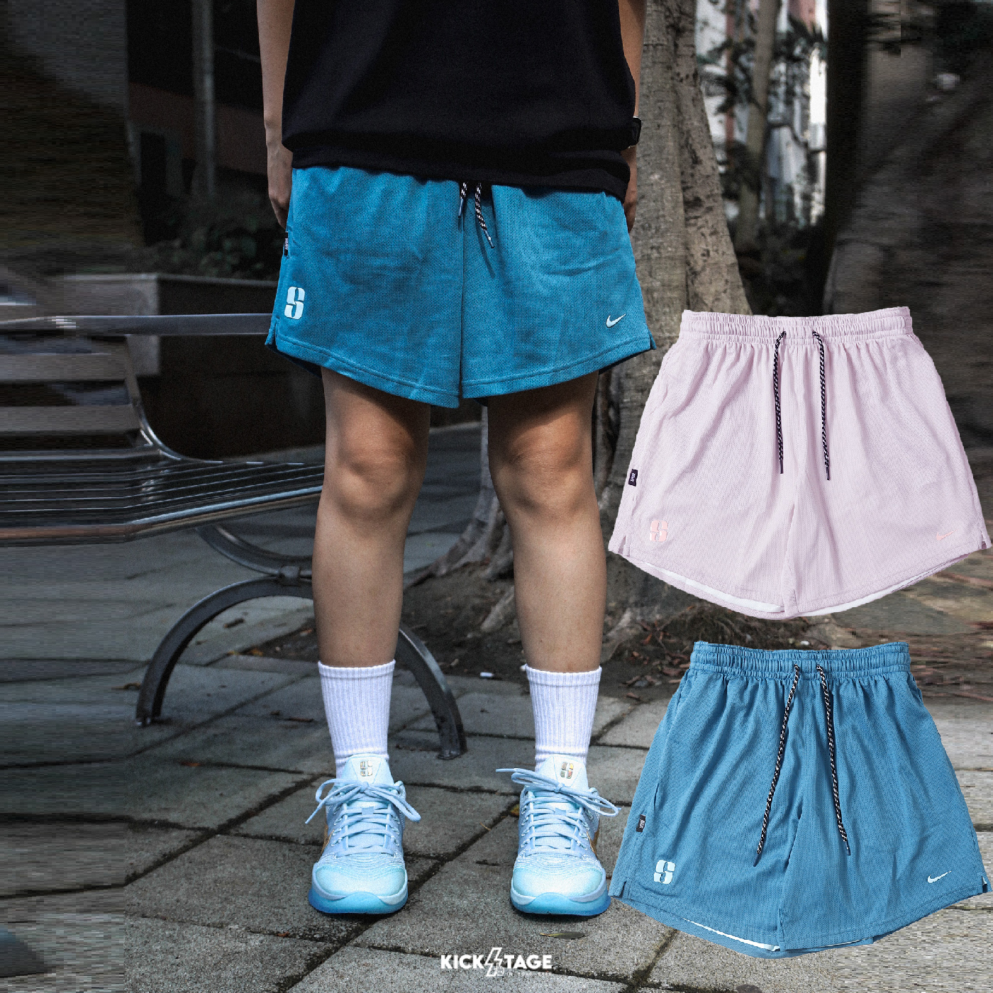 男女款 NIKE SABRINA DRI-FIT SABRINA SIG REV SHR 藍 粉白 雙面穿 排汗 速干 網布 抽繩 運動 籃球褲 短褲【IF3351】