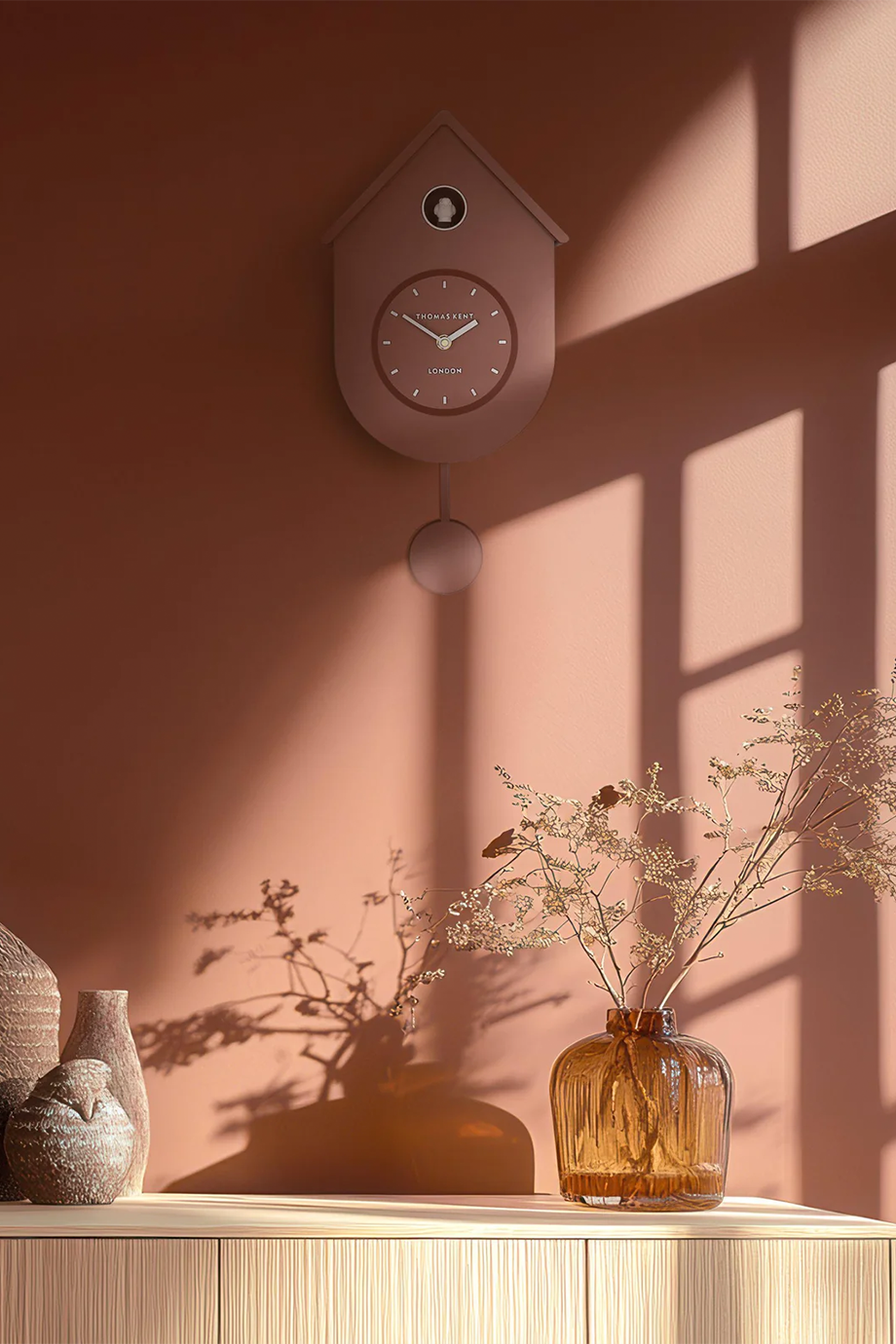 Thomas Kent｜CUCKOO 13吋擺錘咕咕鐘 - 焦紅棕