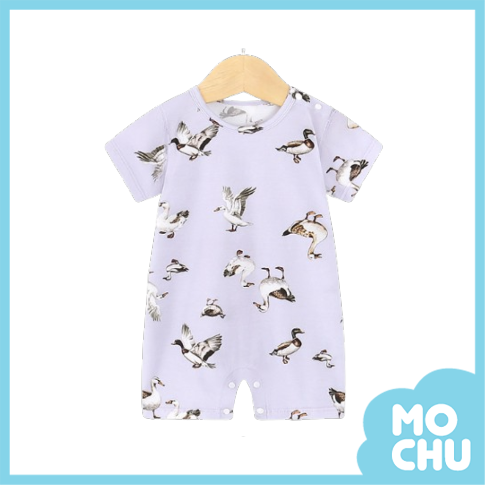 閒鴨趣事短袖連身衣(含帽子)