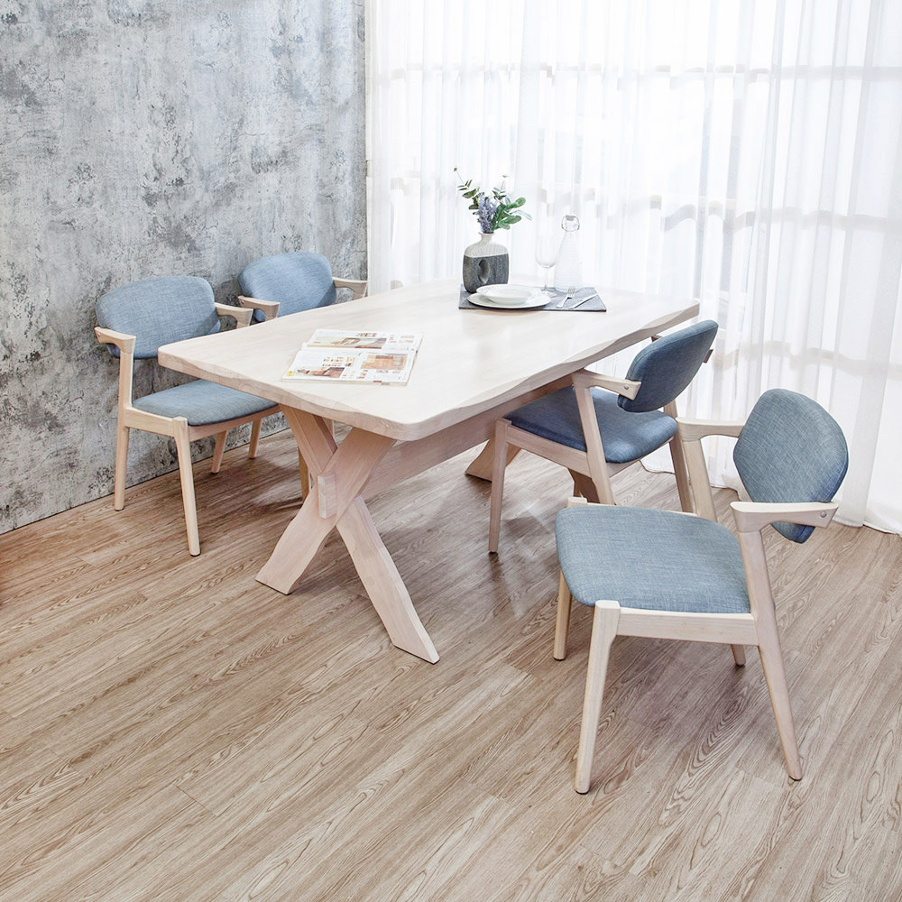 凱爾特5尺實木餐桌椅組(一桌四椅)