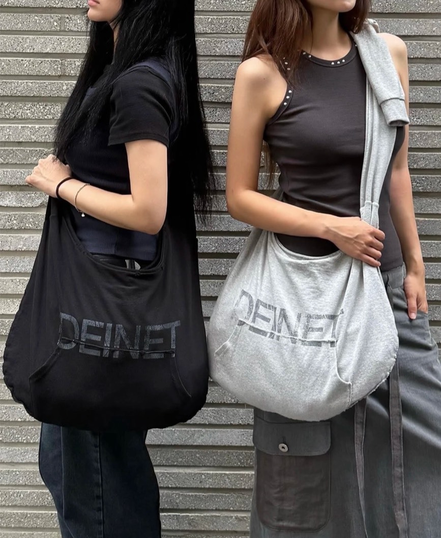 DEINET LOGO 印花 結繩 托特包 黑色 / 灰色