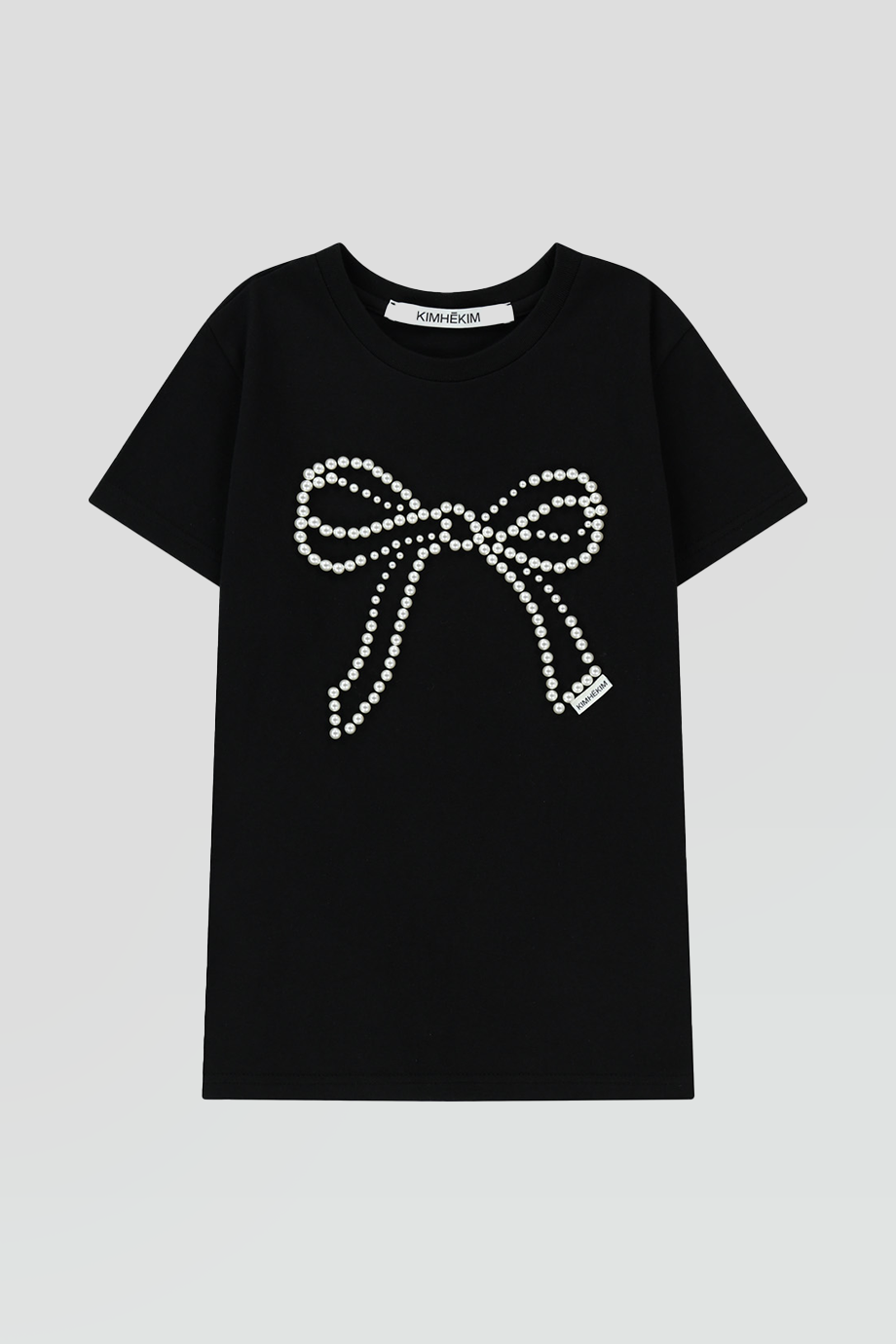 KIMHEKIM｜PEARL 珍珠裝飾蝴蝶結合身T