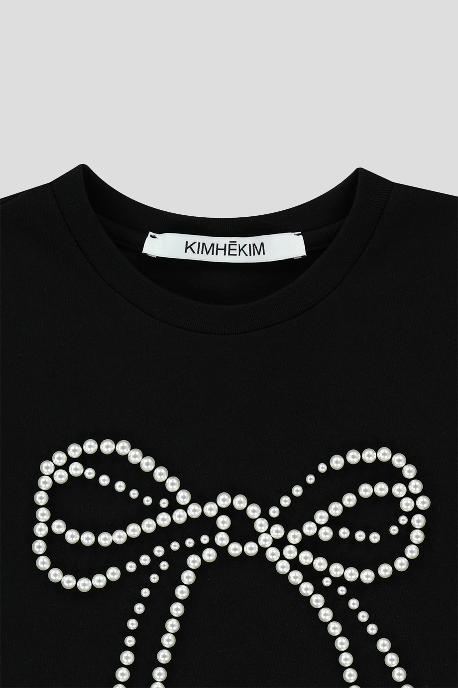 KIMHEKIM｜PEARL 珍珠裝飾蝴蝶結合身T
