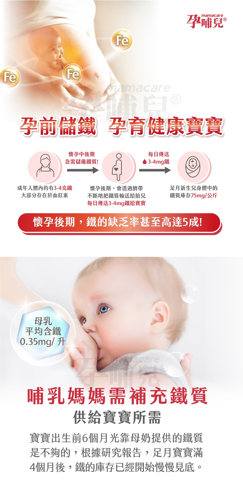 孕哺兒，高單位凍晶血紅素鐵+葉酸膠囊