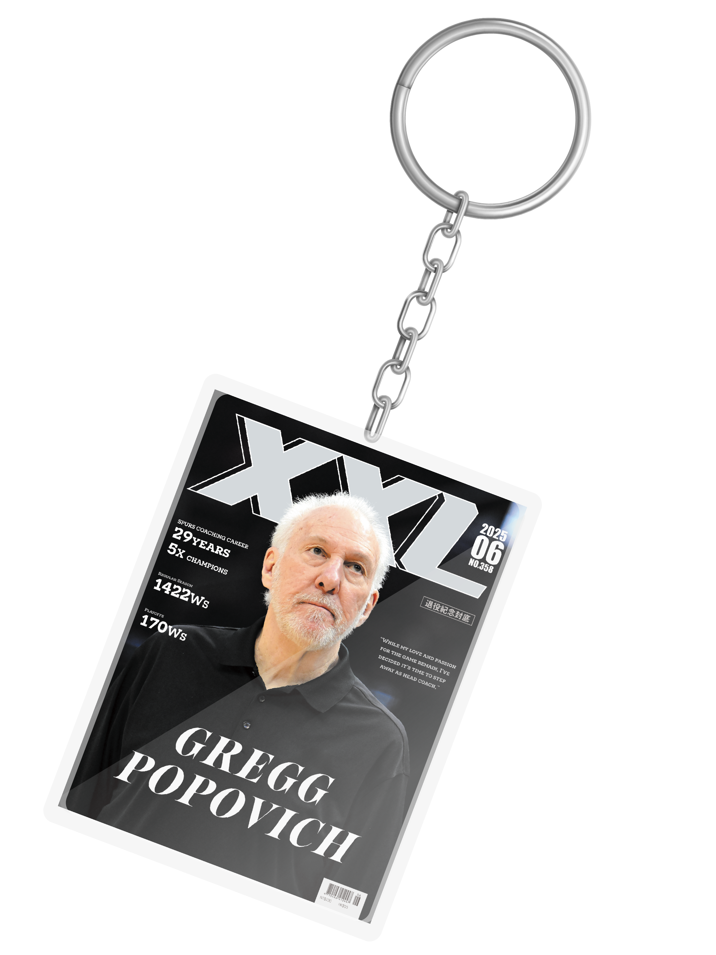 2025六月號退役紀念封底Gregg Popovich「El jefe」鑰匙圈