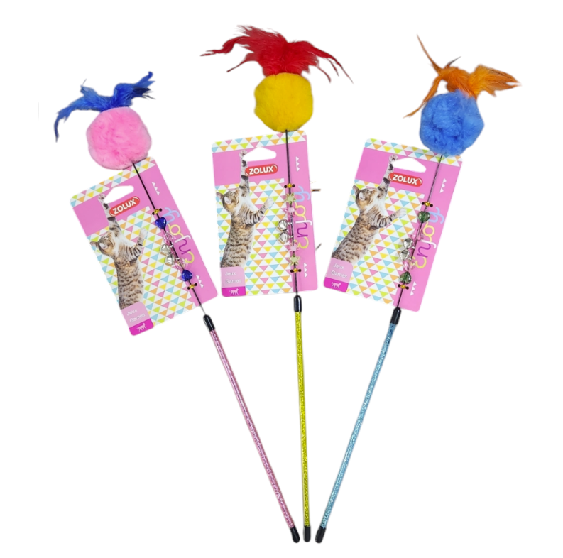 Zolux Enjoy系列 貓玩具．波波羽毛棒