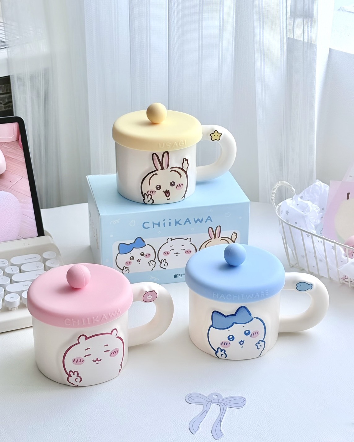 iSNEAKERS｜Chiikawa 吉伊卡哇 附蓋馬克杯 陶瓷杯 400ml 三款