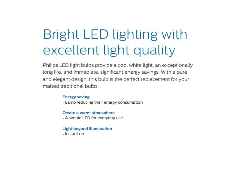 PHILIPS MY CARE LED BULB 12W E27 3000K 1300LM, 15000 HRS. A60 NON-DIMMABLE