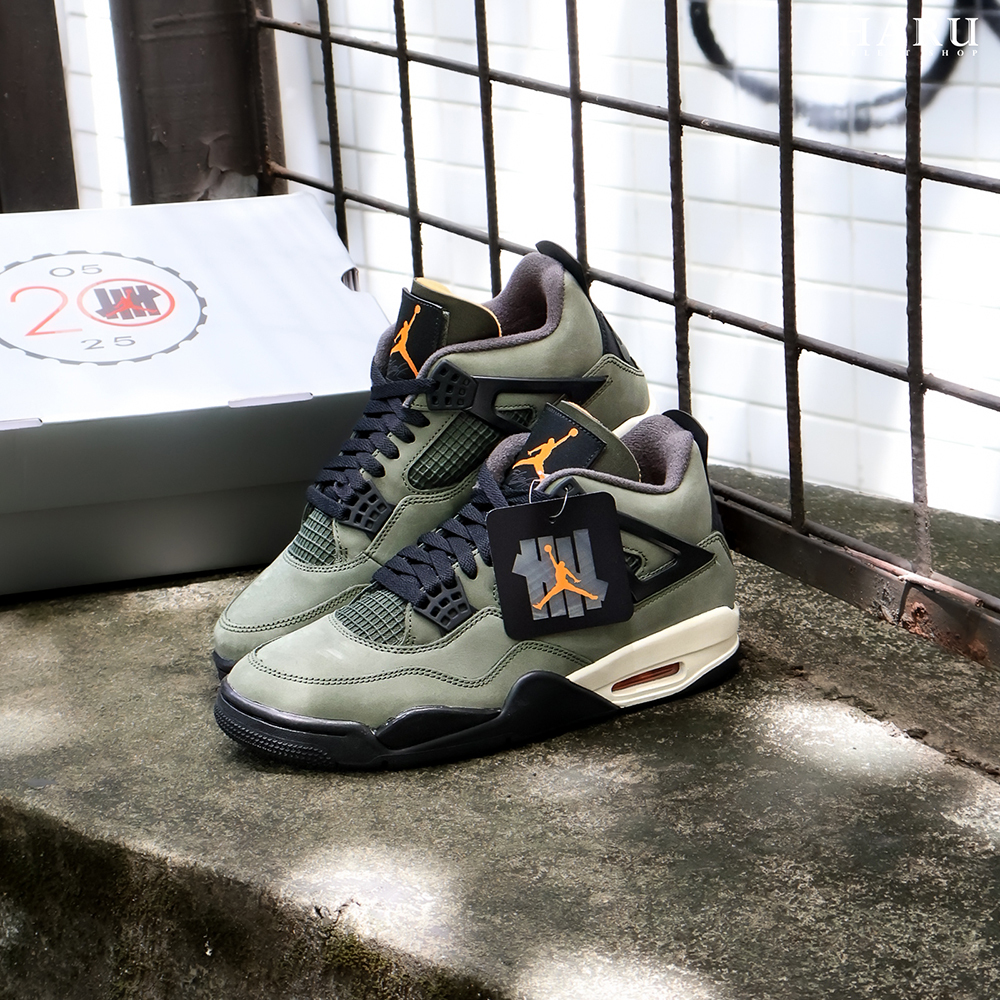 UNDEFEATED x AIR JORDAN 4 RETRO SP 聯名款 AJ4 軍綠 橘色 復古休閒鞋 IB1519-200 US14