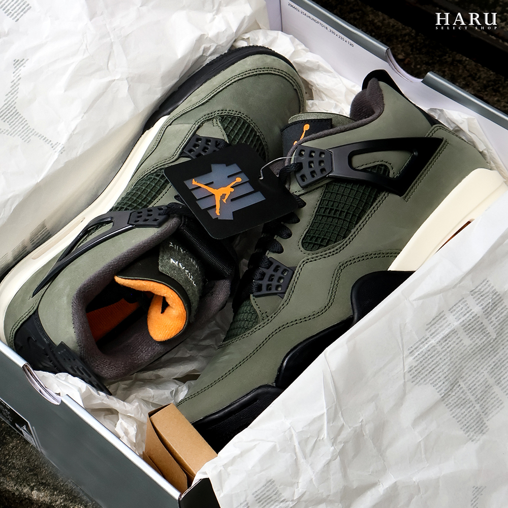 UNDEFEATED x AIR JORDAN 4 RETRO SP 聯名款 AJ4 軍綠 橘色 復古休閒鞋 IB1519-200 US14
