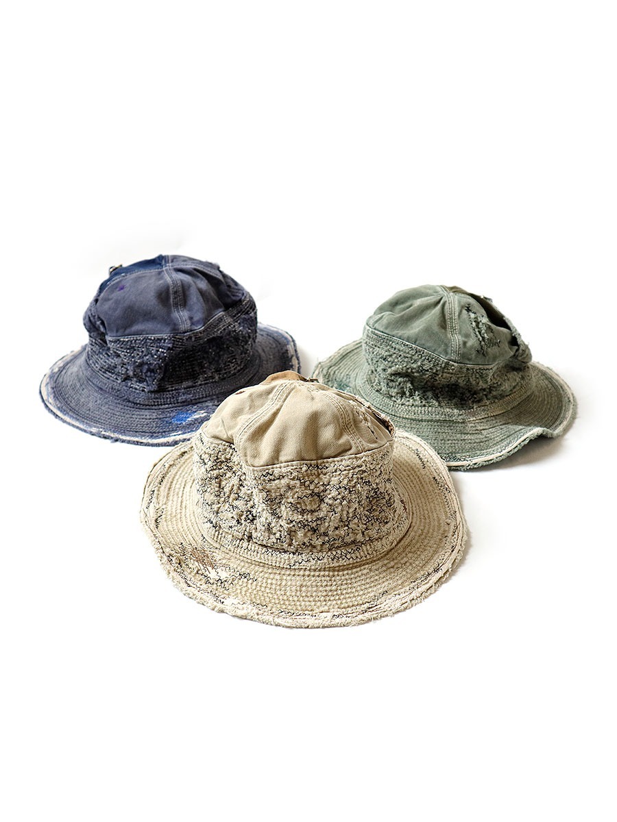 2025AW KAPITAL 11.5oz 老人與海 Hat 牛仔 丹寧 破壞 漁夫帽 帽子 3色 現貨 EK-1499XH