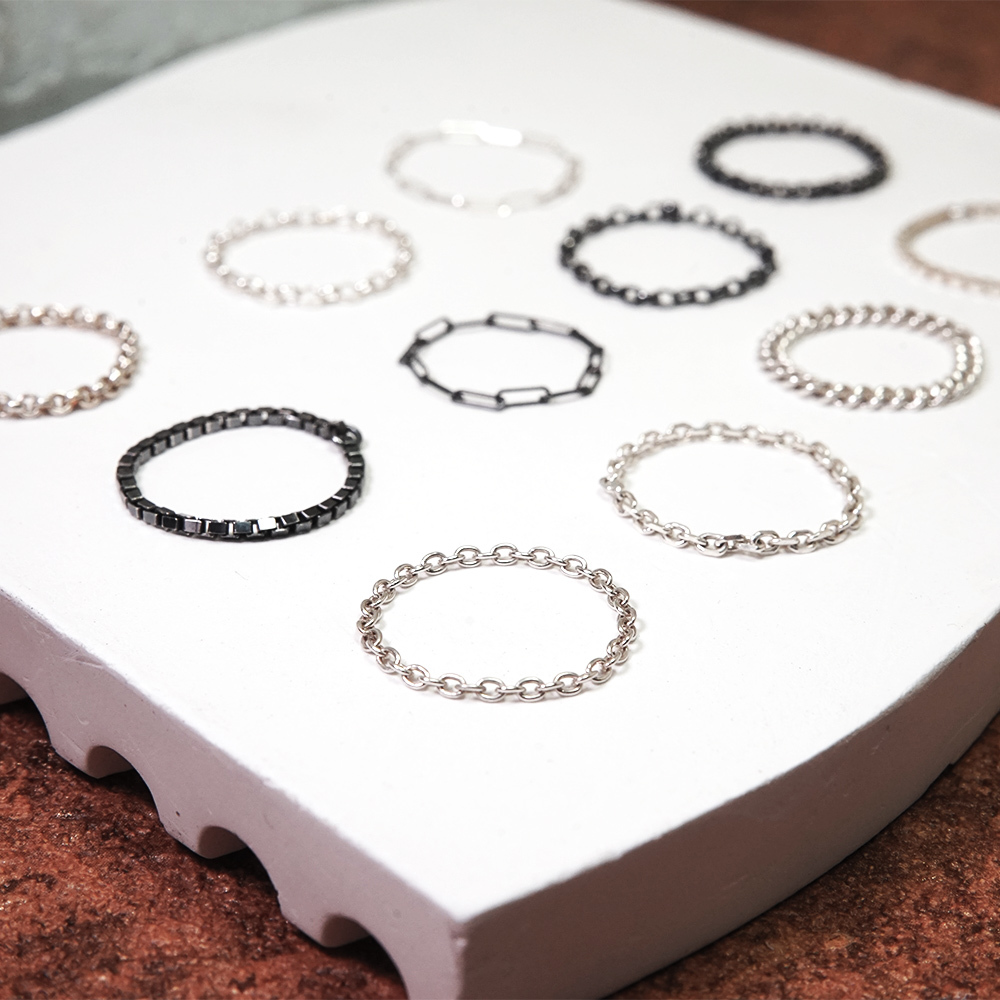 【網路限定】純銀鍊戒 女戒 軟戒指 多款戒圍 可當尾戒