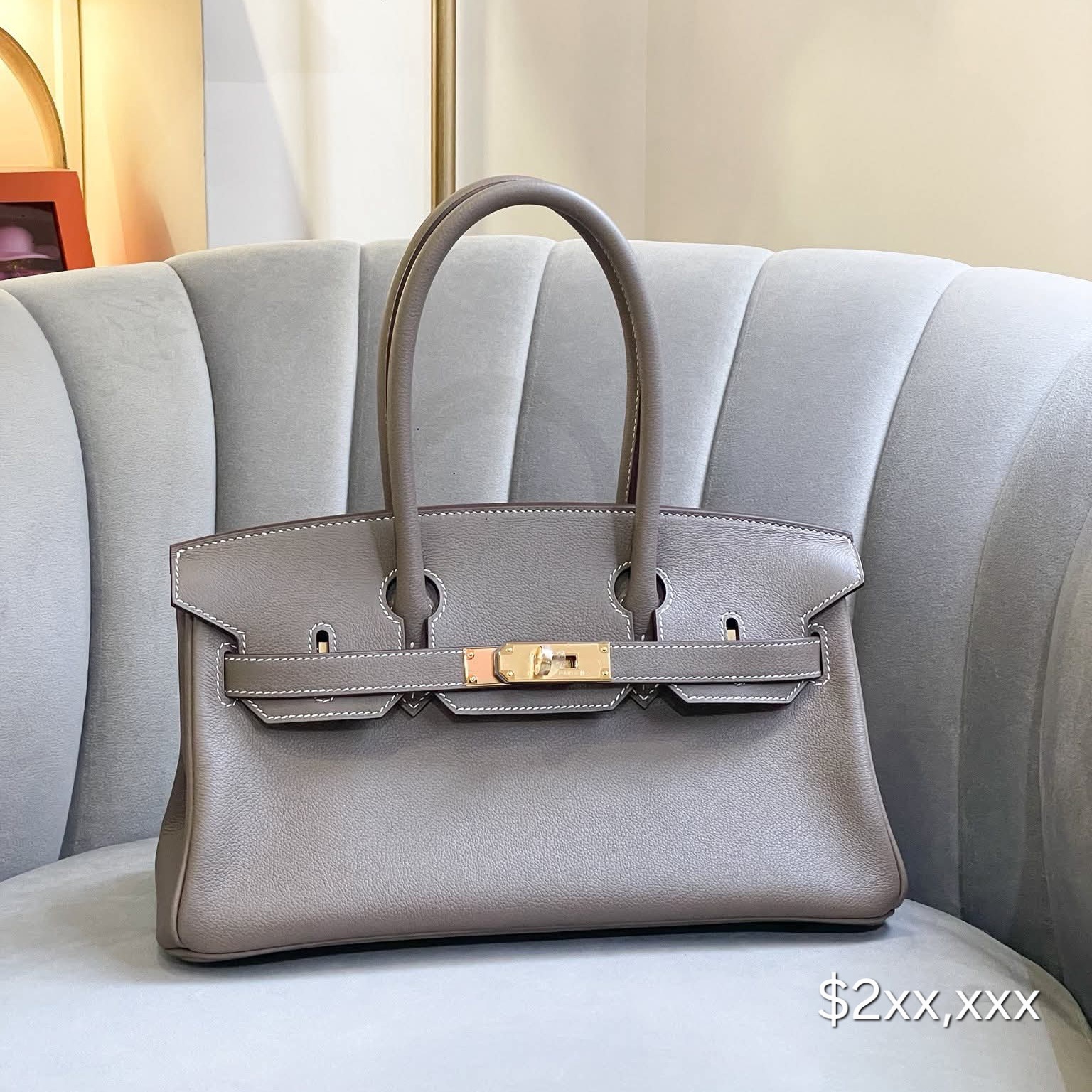 Hermès Shoulder Birkin Light Evercolor Leather Etoupe GHW HK$2xx,xxx 詳情請PM我哋 (HK$2,000 訂金)