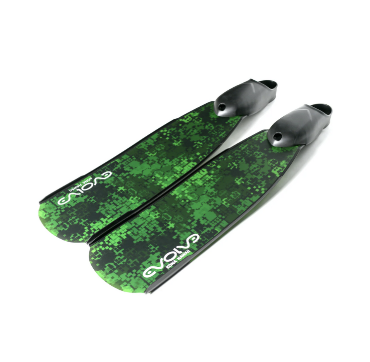 ▲ Evolve AIR 玻璃纖維蛙鞋 Mosaic Green Camo 馬賽克綠色迷彩 (不含腳套)