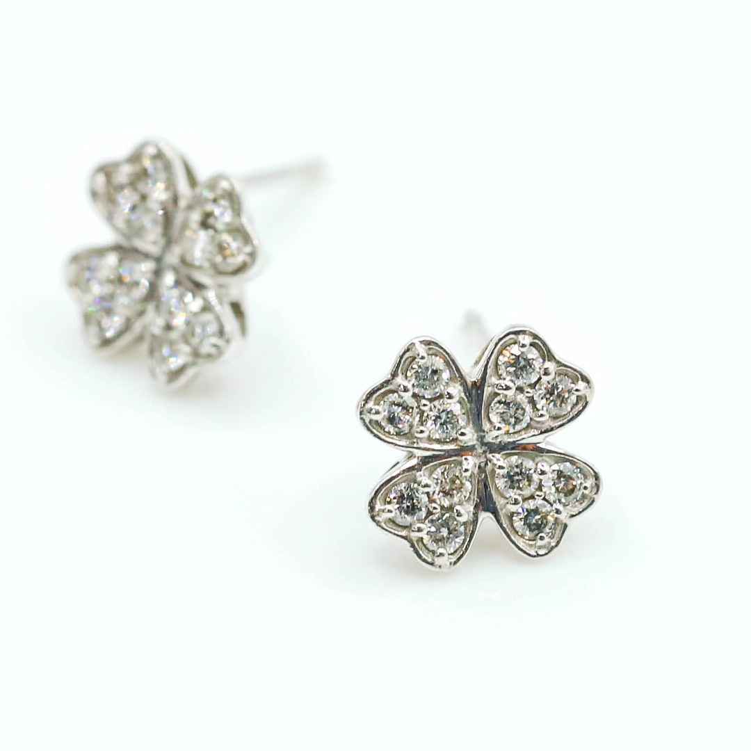 幸運草鑽石耳環0.30ct/18K