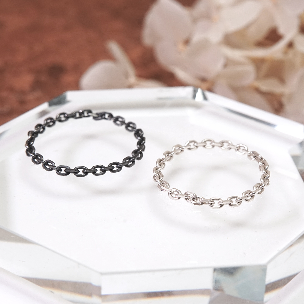 【網路限定】俐落稜角 純銀鍊戒 女戒 軟戒指 多款戒圍 可當尾戒