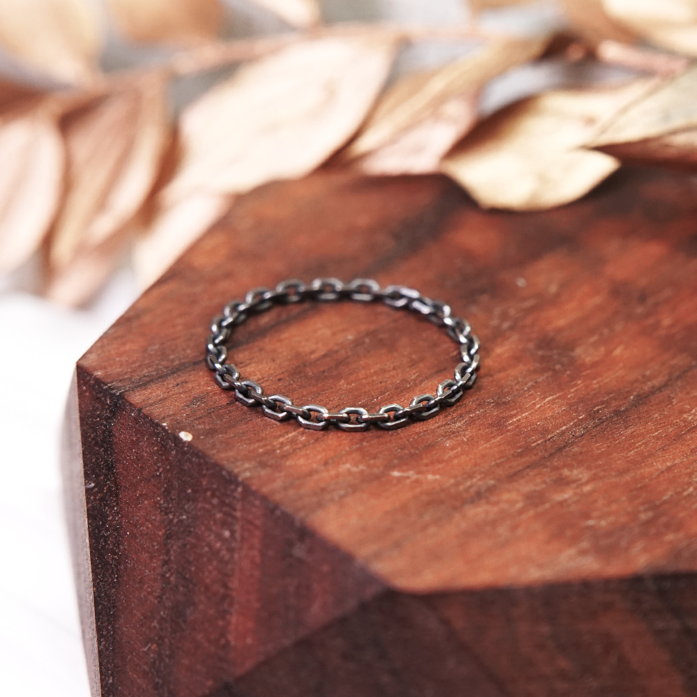 【網路限定】俐落稜角 純銀鍊戒 女戒 軟戒指 多款戒圍 可當尾戒