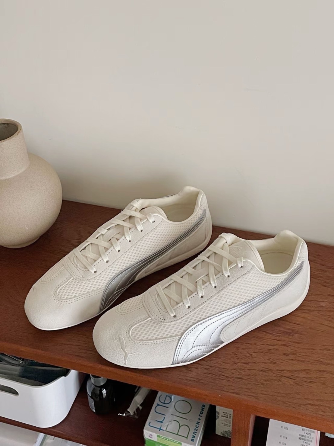 PUMA SPEEDCAT 系列 奶油白銀