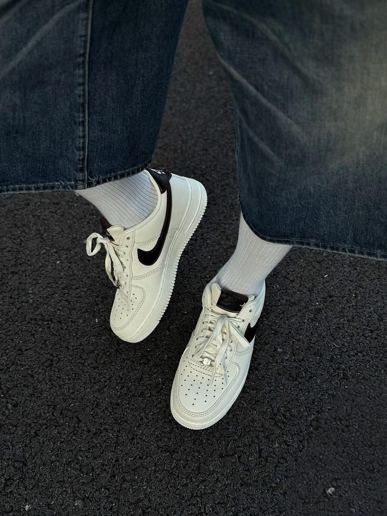 Nike air force 皮革米白棕 IH7332-001