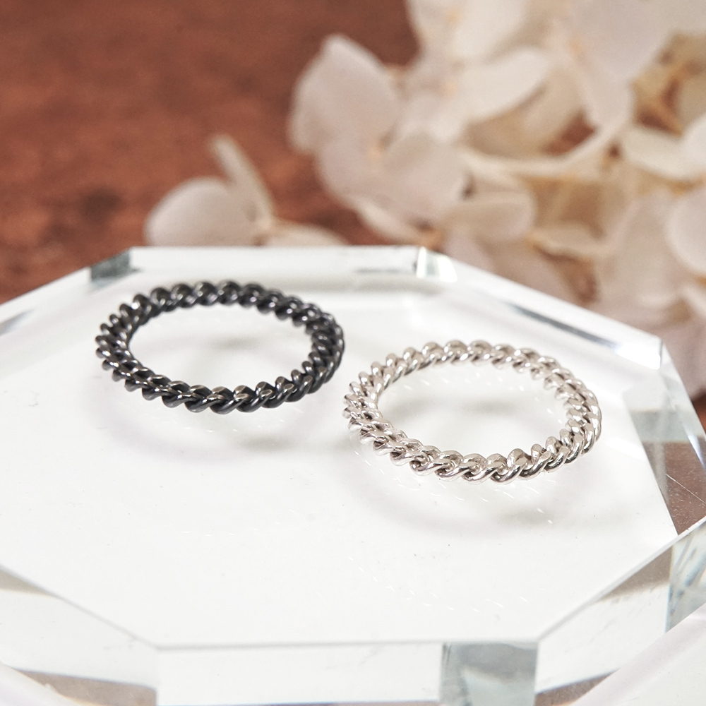 【網路限定】率性鎖鏈 純銀鍊戒 女戒 軟戒指 多款戒圍 可當尾戒