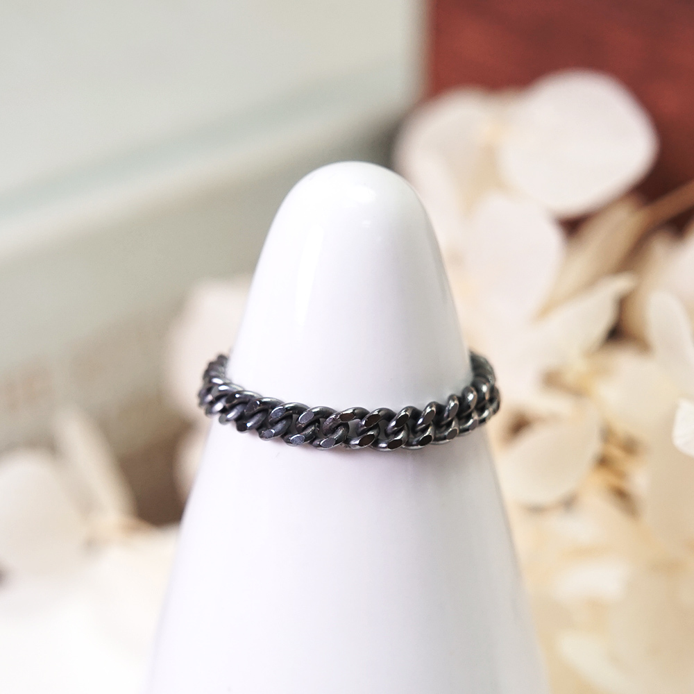 【網路限定】率性鎖鏈 純銀鍊戒 女戒 軟戒指 多款戒圍 可當尾戒