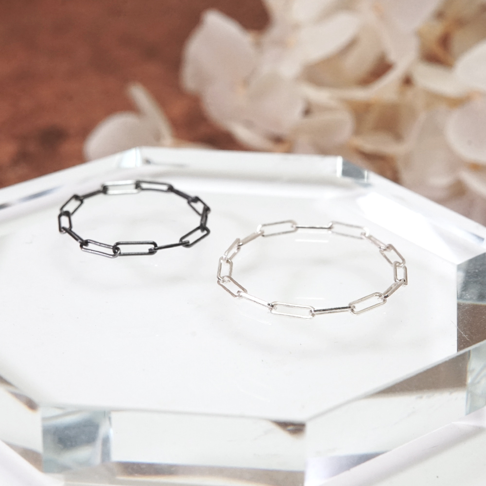 【網路限定】細緻長方圈 純銀鍊戒 女戒 軟戒指 多款戒圍 可當尾戒