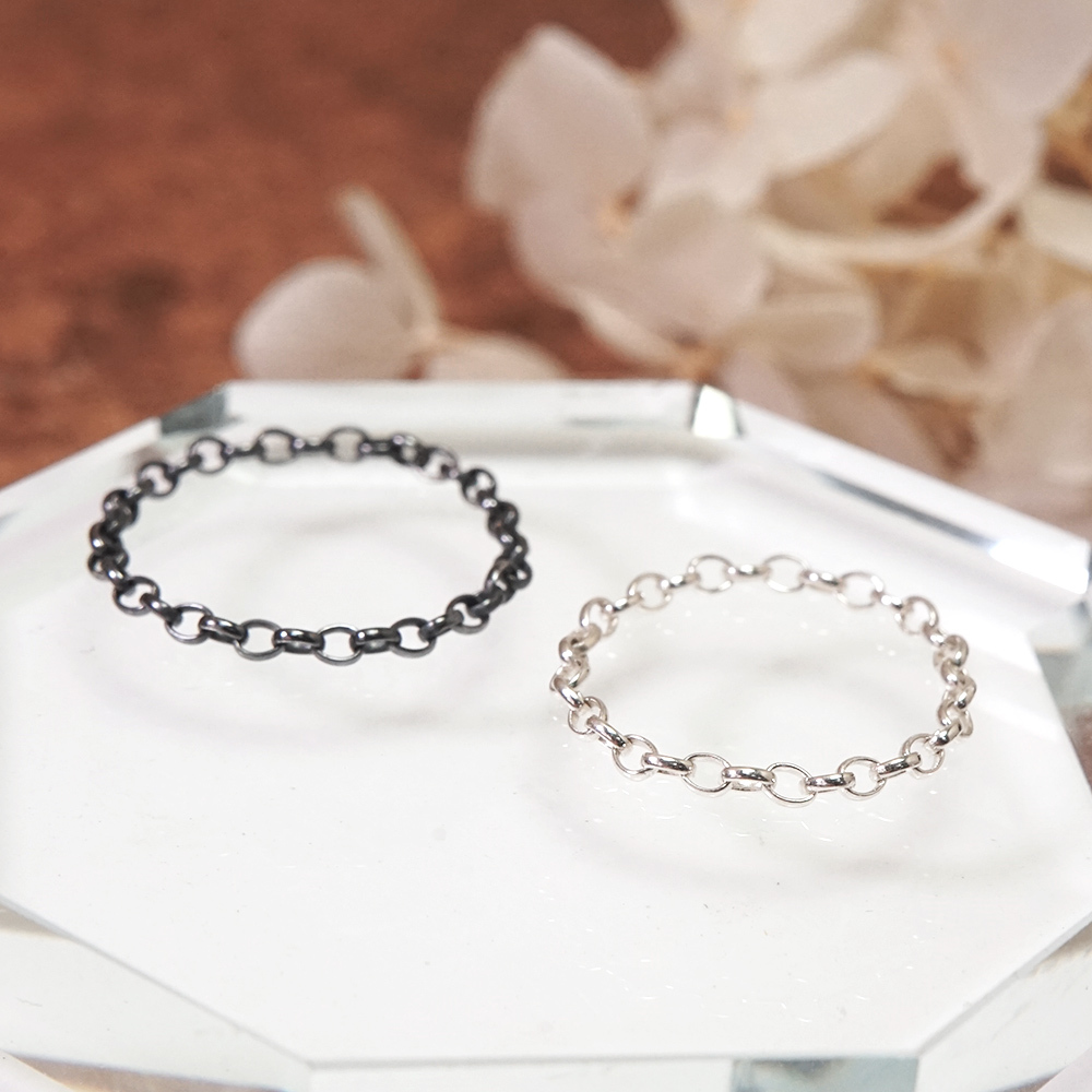 【網路限定】優雅橢圓 純銀鍊戒 女戒 軟戒指 多款戒圍 可當尾戒