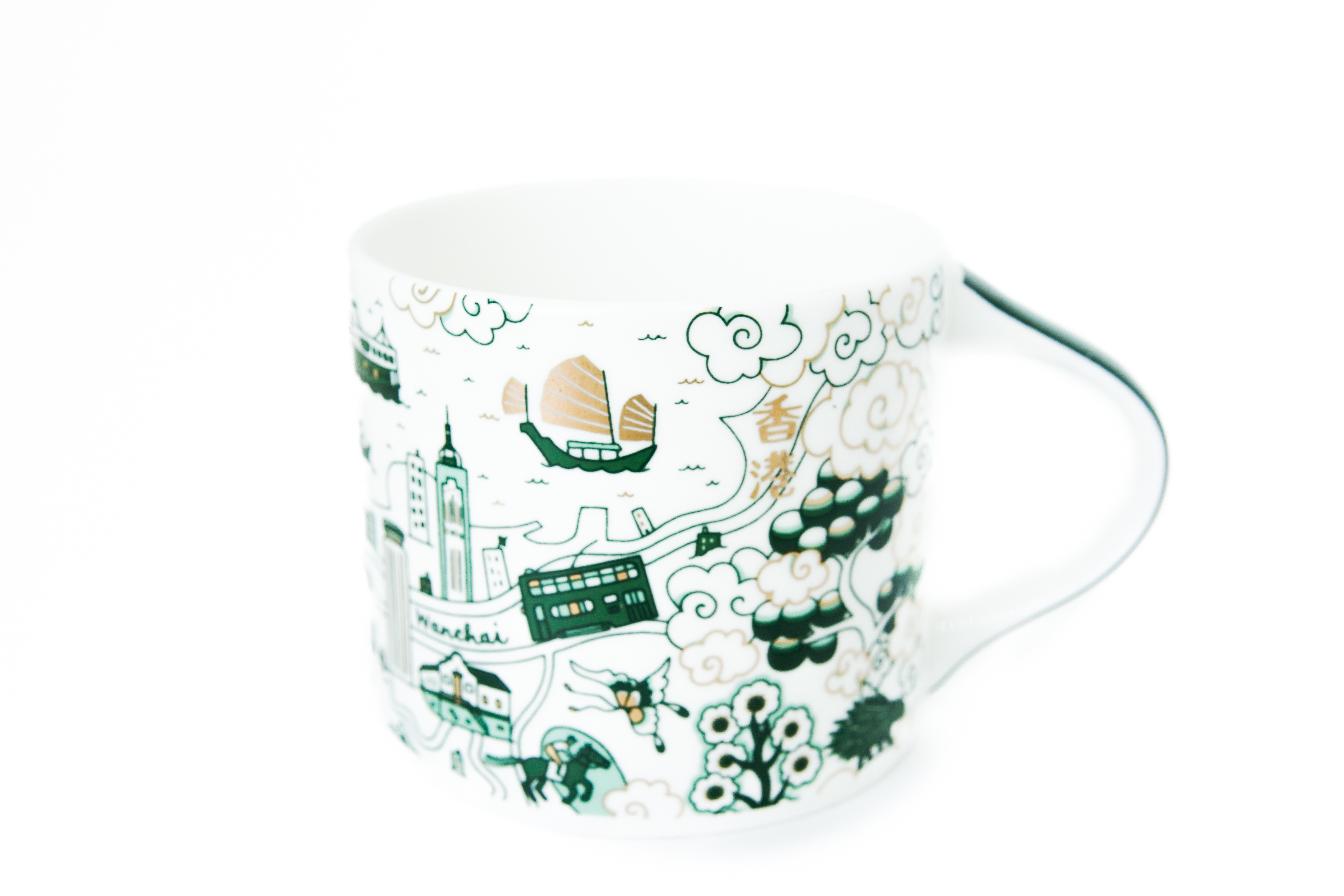 FAUX X MARIKO JESSE gold & green willow hong kong festive mug