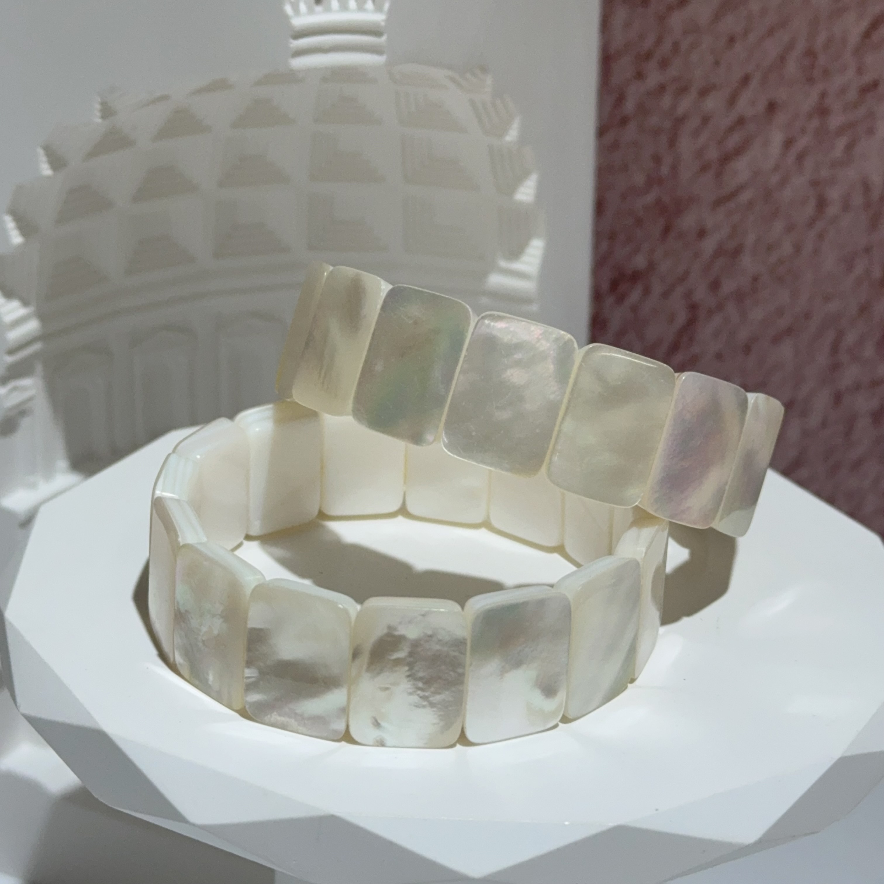 高品白貝母手排 18mm