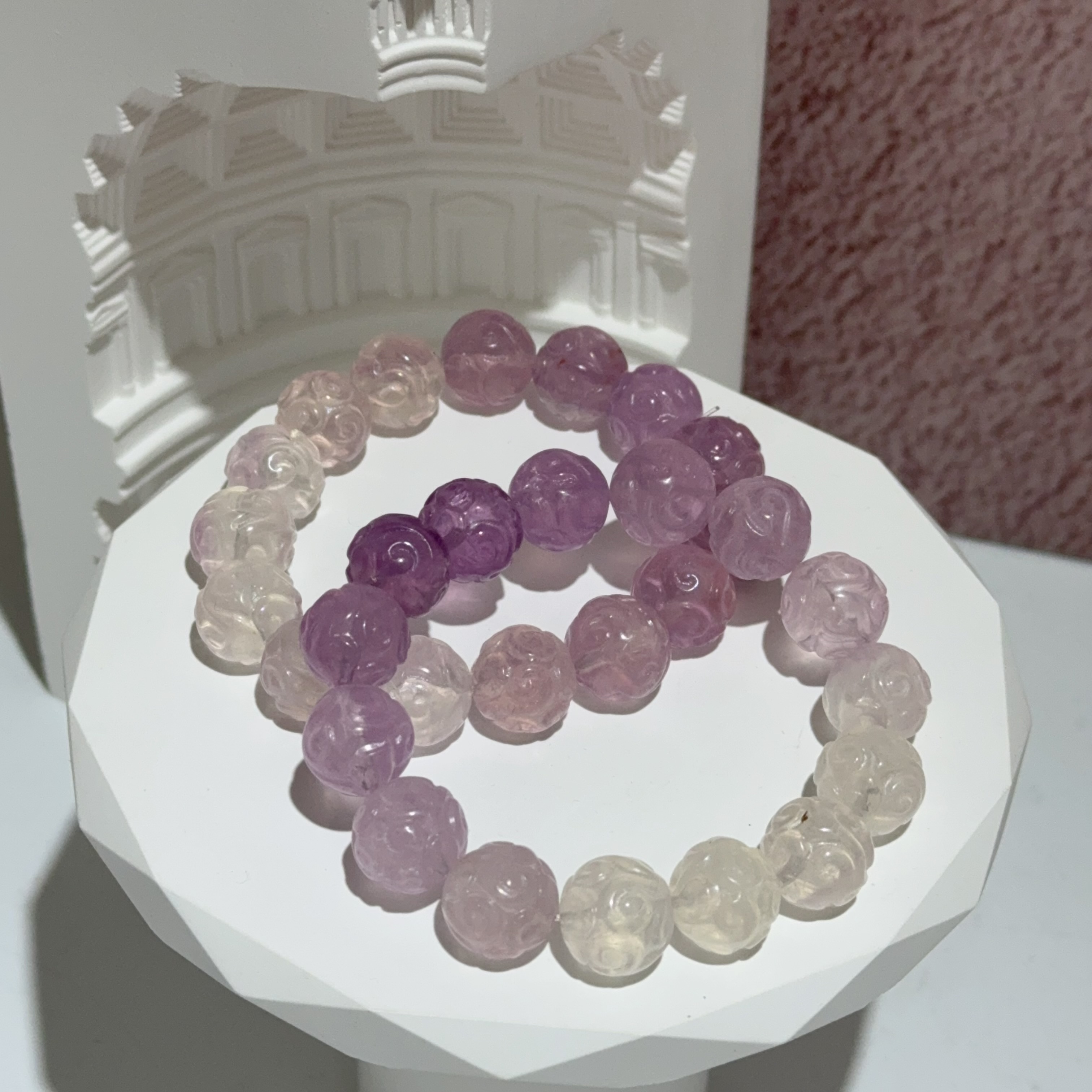 漸變瑩石迴紋珠手串 13mm